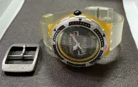 在飛比找Yahoo!奇摩拍賣優惠-庫存新品！絕版早期Swatch原廠 40mm石英潛水錶+原裝