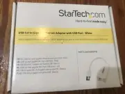 NEW- StarTech.com USB 3.0 to Gigabit Ethernet Adapter NIC w/ USB Port