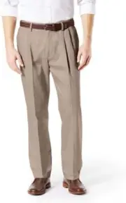 Dockers Men's Classic Fit Signature Lux Cotton Stretch Pants-Pleated, 38x29