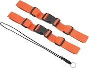 uxcell Backpack Chest Strap Set, 2 Pack Polyester Webbing Adjustable Replacement Strap with Quick-Release Buckle & Anti-lost Lanyard for Bag Outdoor Hiking Cycling, Orange