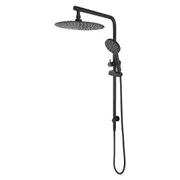 Black Round 12'' Ultrathin Rainfall Shower Head 3-MODE Handheld Set Gooseneck Arm Wall Rail Diverter Bath WELS WATERMARK