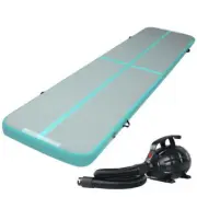 NNEDSZ 4X1M Inflatable Air Track Mat with Pump Tumbling Gymnastics Green