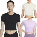 在飛比找遠傳friDay購物優惠-Nike 短袖上衣 女裝 短版 黑/米/紫 FB2874-0