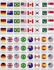 Mahjong Game Set | 64X Flag Mahjong Tile Game | Table Card Playset Portable Matching Blocks for Family Kids Adults Indoor Outdoor Leisure Picnic Birthday Gathering Home