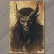 5x7" Krampus Evil Horns Christmas Weird Festive Scary Unusual Creepy XMAS