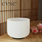 440Hz 8"A Third Eye Crystal Singing Bowl Chakra Quartz Frosted Sound Healing