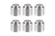 6PK Bartender Stainless Steel Champagne Bottle Stopper Resealer Cap Saver Silver