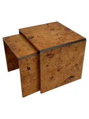 Secondi | Italian Burr Wood Nest of Tables | The UNDONE