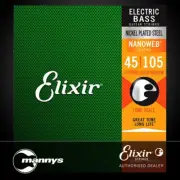 Elixir 14077 Elec Bass Nickel w/ Nanoweb Coating LT/Med Strings XL (45-105)