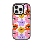 iPhone 16 Pro Impact Ring Stand Case MagSafe Compatible Floral Gaze