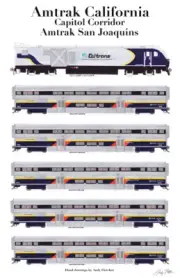 Amtrak California 11"x17" Poster Andy Fletcher signed