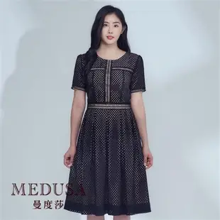 現貨【MEDUSA 曼度莎】典雅鏤空黑色洋裝（M-XL）｜小禮服 連身裙 小洋裝