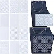 FREEBLOSS 12Pcs Water Soluble Embroidery Sashiko Patterns 8.3 * 11.7'' Embroidery Stencils Wash Away Stick and Stitch Paper Water Soluble Transfer Paper for Hand Sewing Craft