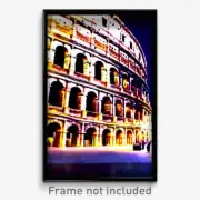 Pixel Art Poster - Velvety Colosseum (8 Bit Psychedelic Trippy Video Game Print)