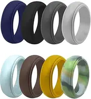 [outret] 8pcs Silicone Ring Exercise Rubber Bands Adjustable Rings for Men Men's Rings Silicone Wedding Band Ergonomic Finger Ring Rings for Women Silica Gel Wedding Bands Sports Rings Miss