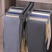 Pull Out Closet Rod Extendable, Bearing 30kg Retractable Valet Rod, Aluminum Alloy Pull-Out Wardrobe Hanger, Double Row Damping Buffer Track Retractable Wardrobe Pants Rack (Color : Grey, Size : 18r