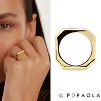 在飛比找蝦皮商城優惠-PD PAOLA 西班牙時尚潮牌 個性方形戒指 金色簡約戒指