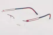 SILHOUETTE 4434 Red Black Rimless Eyeglasses 406054 53mm
