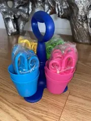 Westcott Anti-Microbial 5’’ Blunt Safety Scissors For Kids & Caddy Assorted 24