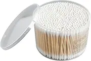 Mikinona Cotton Swabs 500pcs Bamboo Stick Cotton Sticks Double-headed Makeup Removal Nail Polish Eye Makeup Cleaning