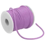 16 Yards 4mm PVC Hollow Pipe Rubber Cord 2mm ID with Plastic Spool, Light Purple