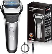 Electric Razor, Dry Wet Shavers Beard Trimmer Travel Foil Shaver for Men,Dry Wet Shavers Beard Trimmer Travel Foil Shaver, Type-C Charge Idea Men Gift(black＆grey)