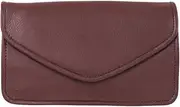 [Luigi] Women's Leather Clutch – 3, 1 Zipper Compartment,Card Holder Slot,Press Button Lock(Cognac), Compact, Cognac, Compact