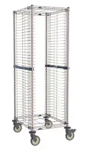 Metro RE1K4S End-Load Stainless Steel/Metroseal Gray Wire Bun Pan Rack, 1.5" Sl