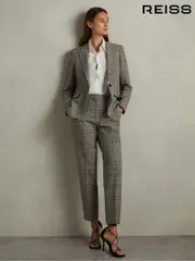Reiss Grey Check Tamy Checked Slim Fit Suit Trousers (E11896) | $225