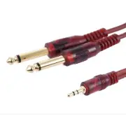 Stereo 3.5mm AUX 1/8" Mini Jack - Dual 1/4" Left Right Splitter Audio Cable 1.5m