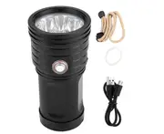 USB Charging LED High Bright Flashlight Aluminum Alloy Waterproof Torch for Outdoor(7 lights)