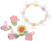 GLSTOY Butterfly Jewelry Organizer Box Acrylic Ring Beaded Bracelet Set Girls' Jewelry Present Kit