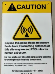 Caution Beyond This Point: Radio Frequency Fields Transmitting Sign 8x12 New