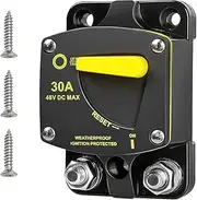 Laroal 30 Amp Circuit Breaker with Manual Reset Switch for Car Audio Marine RVs Yacht Trolling Boat Battery Solar System
