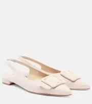 [Manolo Blahnik] Manolo Blahnik Maylura suede slingback flats AU 4 beige