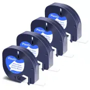 4PK Plastic Refills Tape for DYMO LetraTag Label Maker 91201 91331 White 12MM