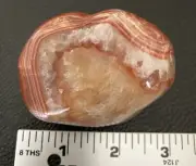 LARGE Michigan UP Polished Agate - Red/White Bands with Citrine Quartz A+ 9oz
