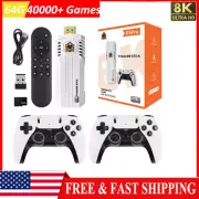64G 40000+4K HDMI TV Video Game Stick Retro Gaming Console 2 Wireless Controller