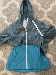 new DIADORA women Rain Lock jacket hooded full zip 102.173371 Atlantic Blue XL