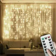 Fondo Cortina Cadena Luces Colgantes Luces De Hadas Decoración De Navidad