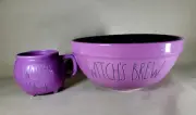 New Rae Dunn Purple Witch’s Brew Bowl HTF and Cauldron Mug Set