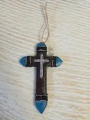 x New! 4" Rustic Western Rustic Cross Christmas Tree Ornament Home Decor Cowboy