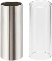2Pcs Glass Guitar Bass Slide Finger Slides for Guitar & Bass, Knuckle Slide Included, Durable Stainless Steel & Glass Guitar Slides for Smooth Playability