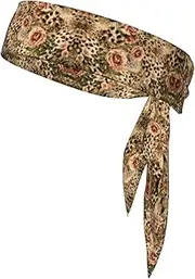 Striped Leopard Sports Strap Double-Sided Headscarf Men's Bow Tie Sports Headscarf Running Yoga Exercise Headband