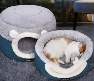 貓窩貓睡袋保暖封閉式貓咪用品秋冬可拆洗網紅貓咪房子貓屋床墊子