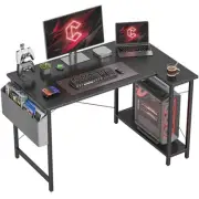 L Shaped Desk, 40" Small Reversible Corner Computer Desk with 40 inch Black