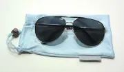 ANGEL Aviator Sunglasses Craze 1200300 Silver Frame Smoke Polarized Lens