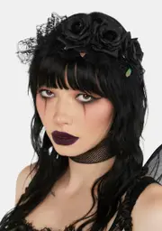 Grim Weeper Rose Headband