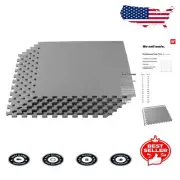 3/8 Inch Thick EVA Foam Interlocking Exercise Floor Mat - Light Gray, 100 Sq Ft