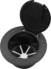 MagiDeal RV Electrical Cable Hatch Electric Cord Cover 5inch Round Black Easy Installation Power Cable Cord Hatch Cover Accessory for Boat Truck